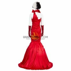 Cosrea Disney Cruella 2021 Movie Flame Dress Cosplay Costume