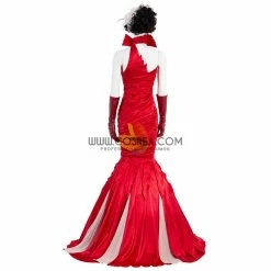Cosrea Disney Cruella 2021 Movie Flame Dress Cosplay Costume