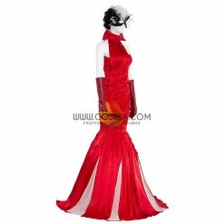 Cosrea Disney Cruella 2021 Movie Flame Dress Cosplay Costume