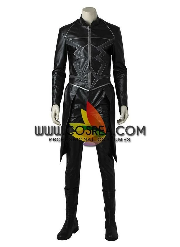 Cosrea Cosplay Costumes Black Bolt Inhumans PU Leather Cosplay Costume