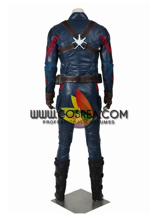 Cosrea Captain America Civil War PU Leather Cosplay Costume