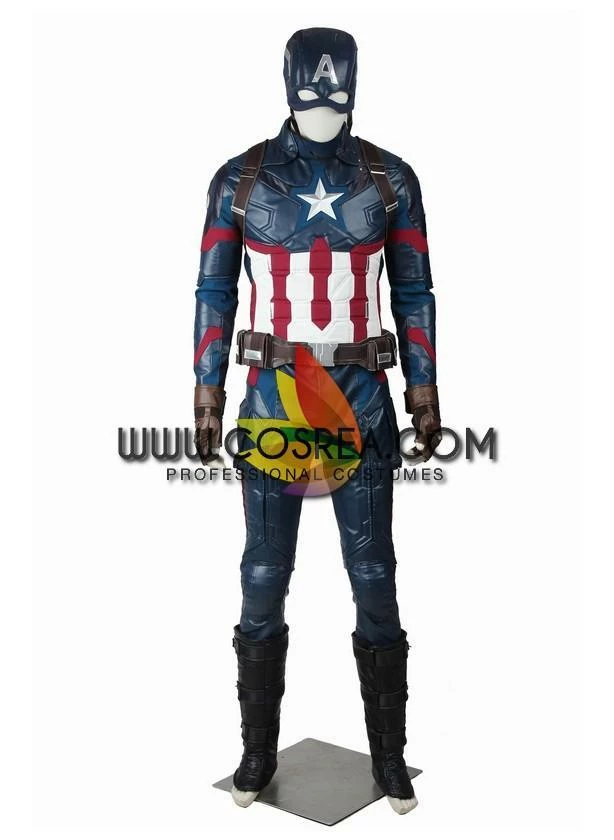 Cosrea Captain America Civil War PU Leather Cosplay Costume
