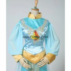 Cosrea Aladdin Princess Jasmine Satin With Chiffon Sleeves Cosplay Costume