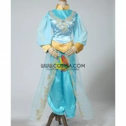 Cosrea Aladdin Princess Jasmine Satin With Chiffon Sleeves Cosplay Costume
