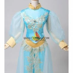 Cosrea Disney Inspired Aladdin Princess Jasmine Satin With Tulle Sleeves Cosplay Costume