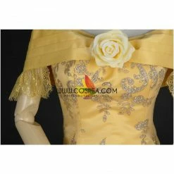 Cosrea Disney Inspired Beauty And Beast Belle Classic Brocade Satin Cosplay Costume