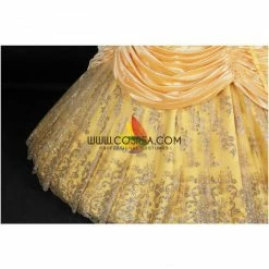 Cosrea Disney Inspired Beauty And Beast Belle Classic Brocade Satin Cosplay Costume