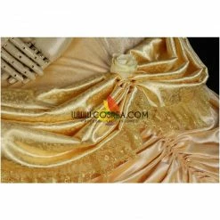 Cosrea Disney Inspired Beauty And Beast Belle Classic Brocade Satin Cosplay Costume
