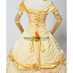 Cosrea Disney Inspired Beauty And Beast Belle Classic Brocade Velvet Cosplay Costume
