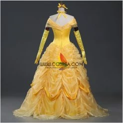 Cosrea Beauty And Beast Belle Classic Multilayer Organza Tulle Cosplay Costume