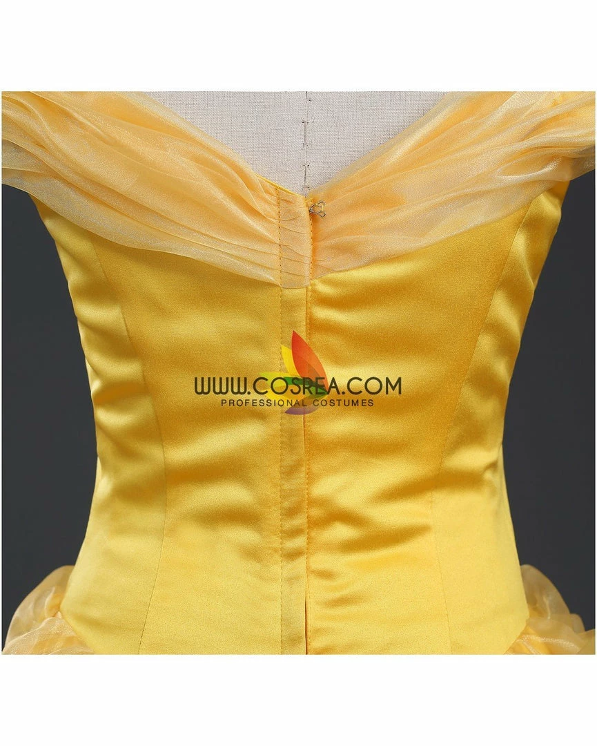 Cosrea Beauty And Beast Belle Classic Multilayer Organza Tulle Cosplay Costume