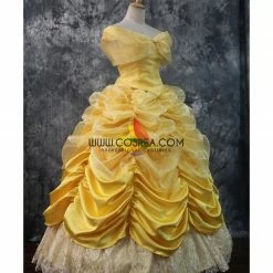 Cosrea Beauty And Beast Belle Classic Multilayer Tulle Cosplay Costume Disney Inspired