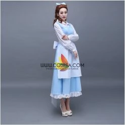 Cosrea Beauty And Beast Belle Classic Peasant In Satin Cosplay Costume