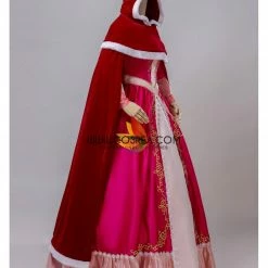 Cosrea Beauty And Beast Belle Pink Satin With Embroidered Gold Accent Cosplay Costume Disney Inspired