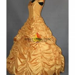 Cosrea Disney Inspired Beauty And Beast Belle Rose Gold Satin Cosplay Costume