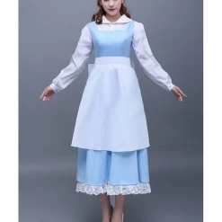 Cosrea Beauty And Beast Belle Classic Peasant In Satin Cosplay Costume