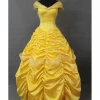 Cosrea Beauty And Beast Belle With Tulle Shoulder Drape Cosplay Costume Disney Inspired