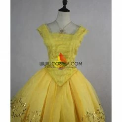 Cosrea Beauty And Beast Live Action Belle Organza Tulle Cosplay Costume