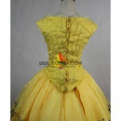 Cosrea Beauty And Beast Live Action Belle Organza Tulle Cosplay Costume