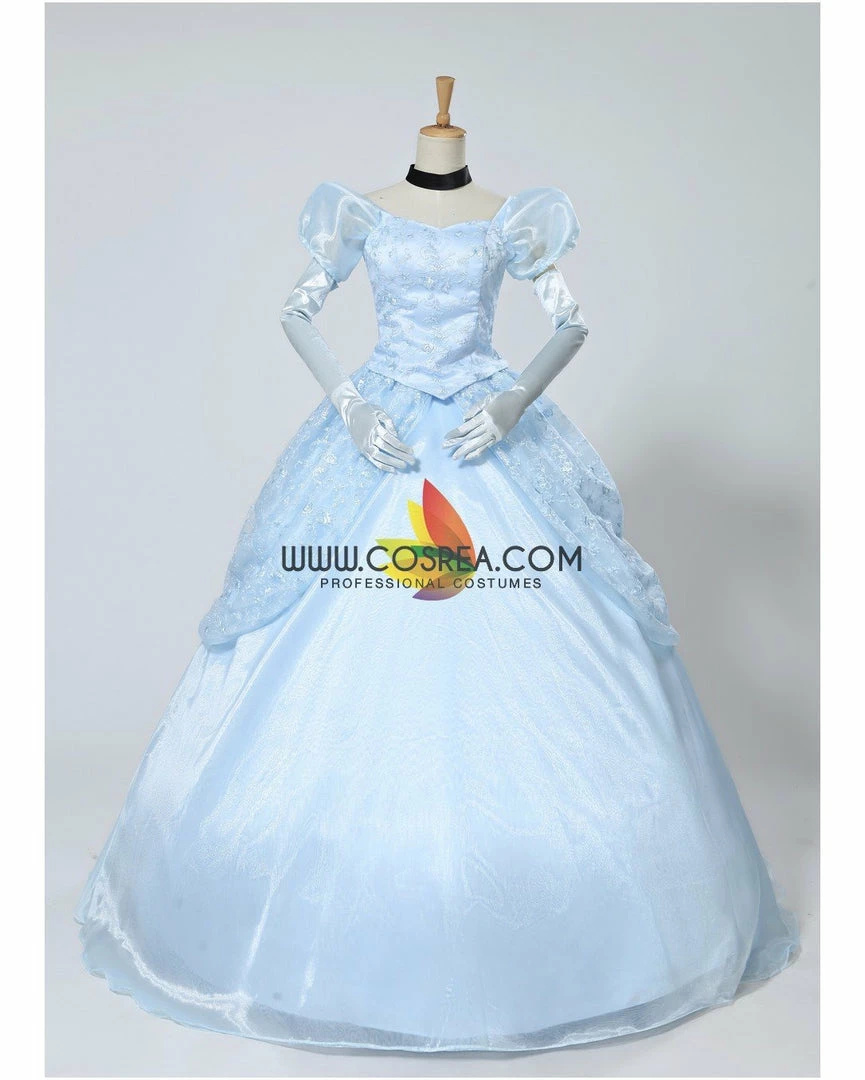 Cosrea Cinderella Classic Ballgown In Floral Overlayer Cosplay Costume Disney Inspired