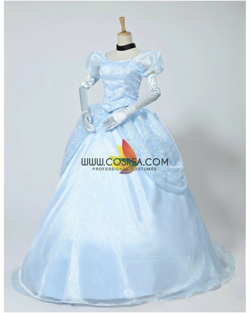 Cosrea Cinderella Classic Ballgown In Floral Overlayer Cosplay Costume Disney Inspired