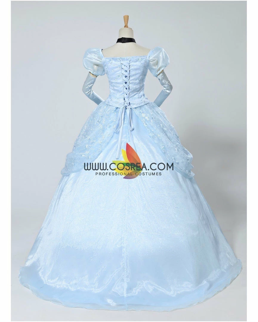 Cosrea Cinderella Classic Ballgown In Floral Overlayer Cosplay Costume Disney Inspired
