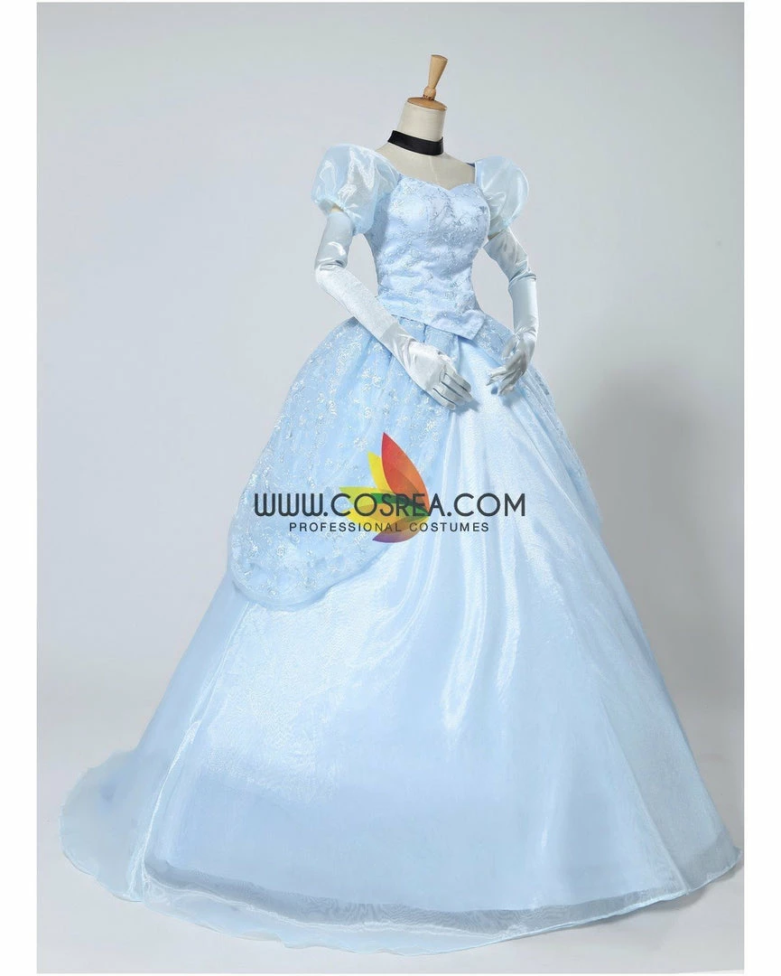 Cosrea Cinderella Classic Ballgown In Floral Overlayer Cosplay Costume Disney Inspired