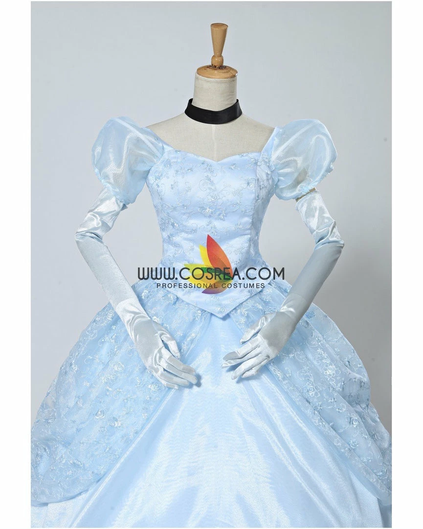 Cosrea Cinderella Classic Ballgown In Floral Overlayer Cosplay Costume Disney Inspired