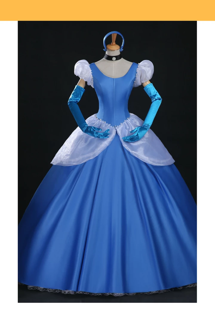 Cosrea Cinderella's Classic Royal Blue Satin Cosplay Costume