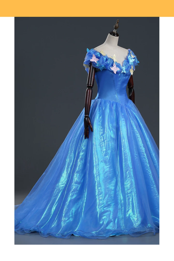 Cosrea Cinderella Live Action Glass Tulle Cosplay Costume Disney Inspired