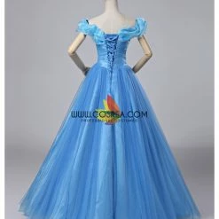 Cosrea Disney Inspired Cinderella Live Action Classic Organza Tulle Ballgown Cosplay Costume