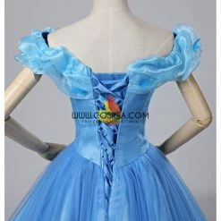 Cosrea Disney Inspired Cinderella Live Action Classic Organza Tulle Ballgown Cosplay Costume