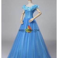 Cosrea Disney Inspired Cinderella Live Action Classic Organza Tulle Ballgown Cosplay Costume