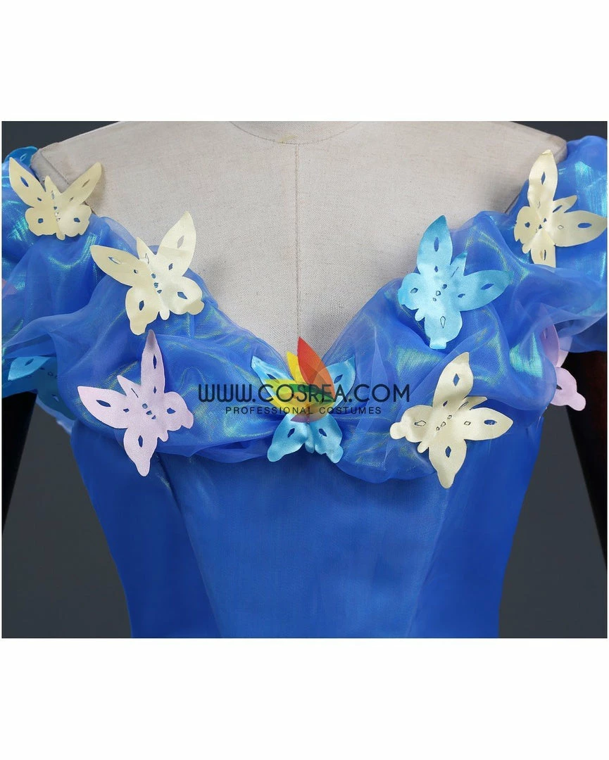 Cosrea Cinderella Live Action Glass Tulle Cosplay Costume Disney Inspired