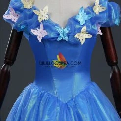 Cosrea Cinderella Live Action Glass Tulle Cosplay Costume Disney Inspired