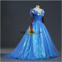 Cosrea Cinderella Live Action Glass Tulle Cosplay Costume Disney Inspired