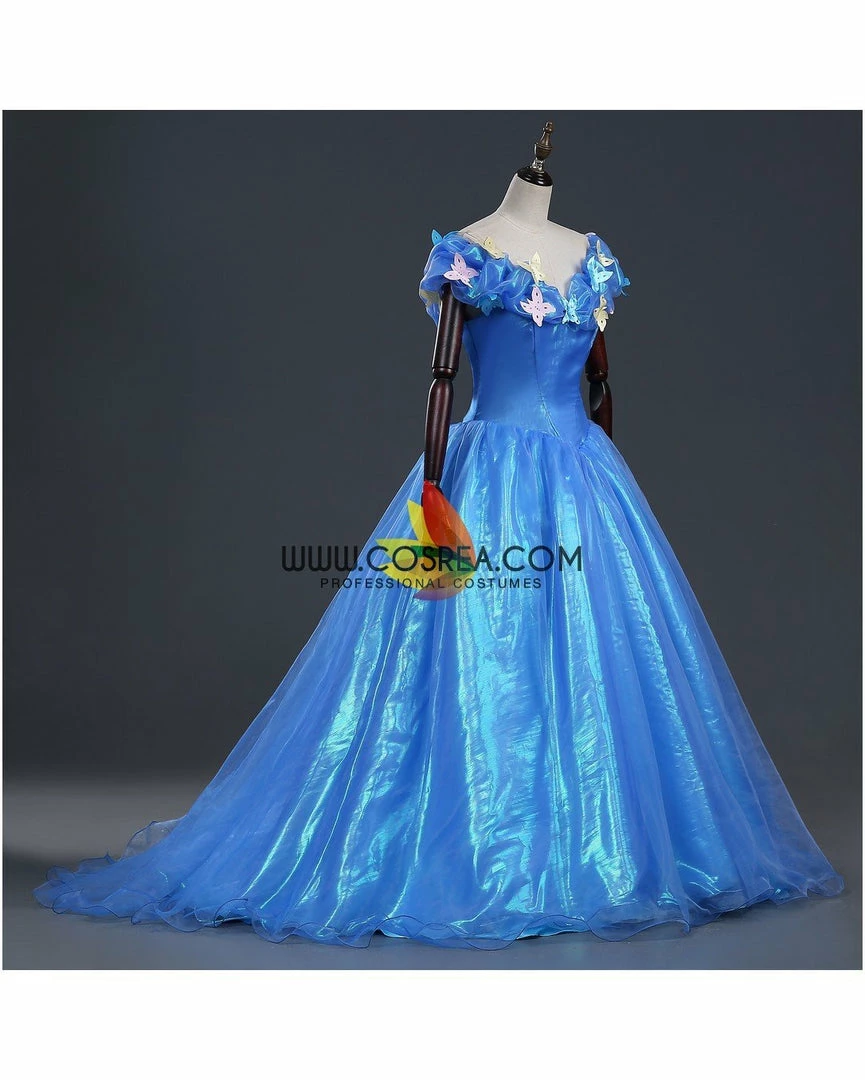 Cosrea Cinderella Live Action Glass Tulle Cosplay Costume Disney Inspired