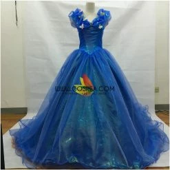 Cosrea Cinderella Organza Tulle Ballgown With Extended Train Cosplay Costume