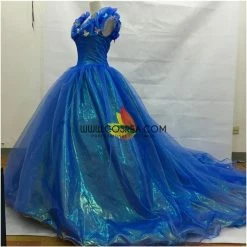Cosrea Cinderella Organza Tulle Ballgown With Extended Train Cosplay Costume
