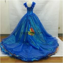Cosrea Cinderella Organza Tulle Ballgown With Extended Train Cosplay Costume