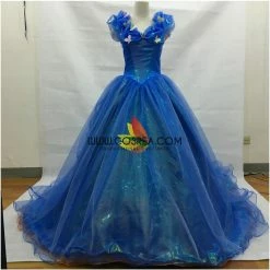 Cosrea Cinderella Organza Tulle Ballgown With Extended Train Cosplay Costume