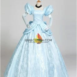 Cosrea Cinderella Park Inspired Brocade Satin Cosplay Costume