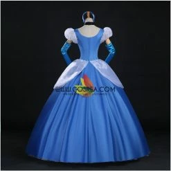Cosrea Cinderella's Classic Royal Blue Satin Cosplay Costume
