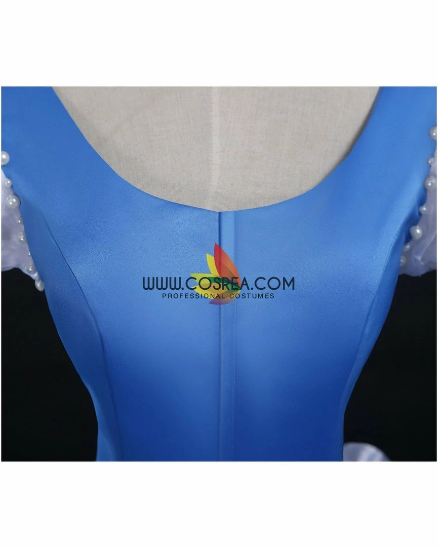 Cosrea Cinderella's Classic Royal Blue Satin Cosplay Costume