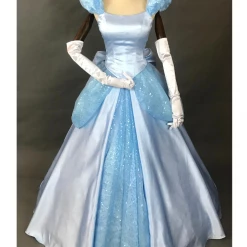 Cosrea Disney Inspired Cinderella Sky Blue Sequined Tulle Cosplay Costume