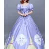 Cosrea First Princess Sofia Pastel Purple Satin Cosplay Costume Disney Inspired