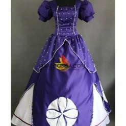 Cosrea First Princess Sofia Midnight Purple Satin Cosplay Costume Disney Inspired