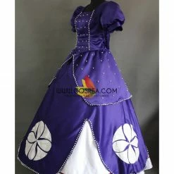 Cosrea First Princess Sofia Midnight Purple Satin Cosplay Costume Disney Inspired