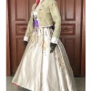 Cosrea Frozen 2 Anna Formal Attire With Wheat Gold Embroidery Cosplay Costume