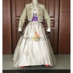 Cosrea Frozen 2 Anna Formal Attire With Wheat Gold Embroidery Cosplay Costume